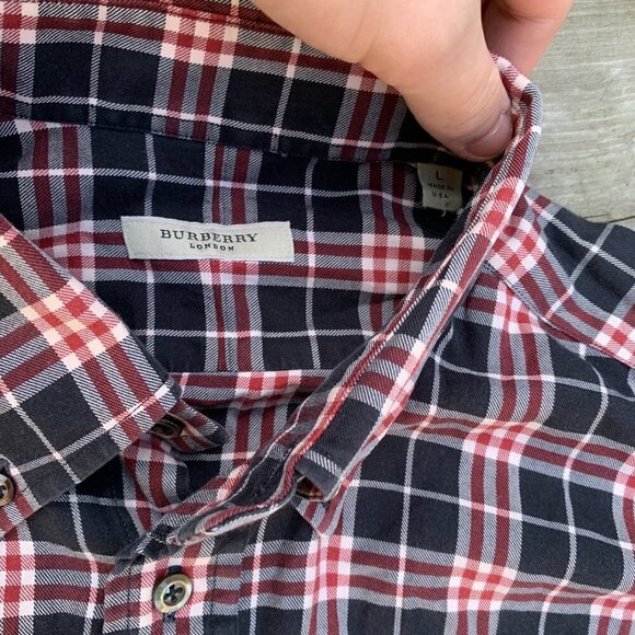 Vintage Burberry London Button Up Dress Shirt Large - Picture 7 of 8